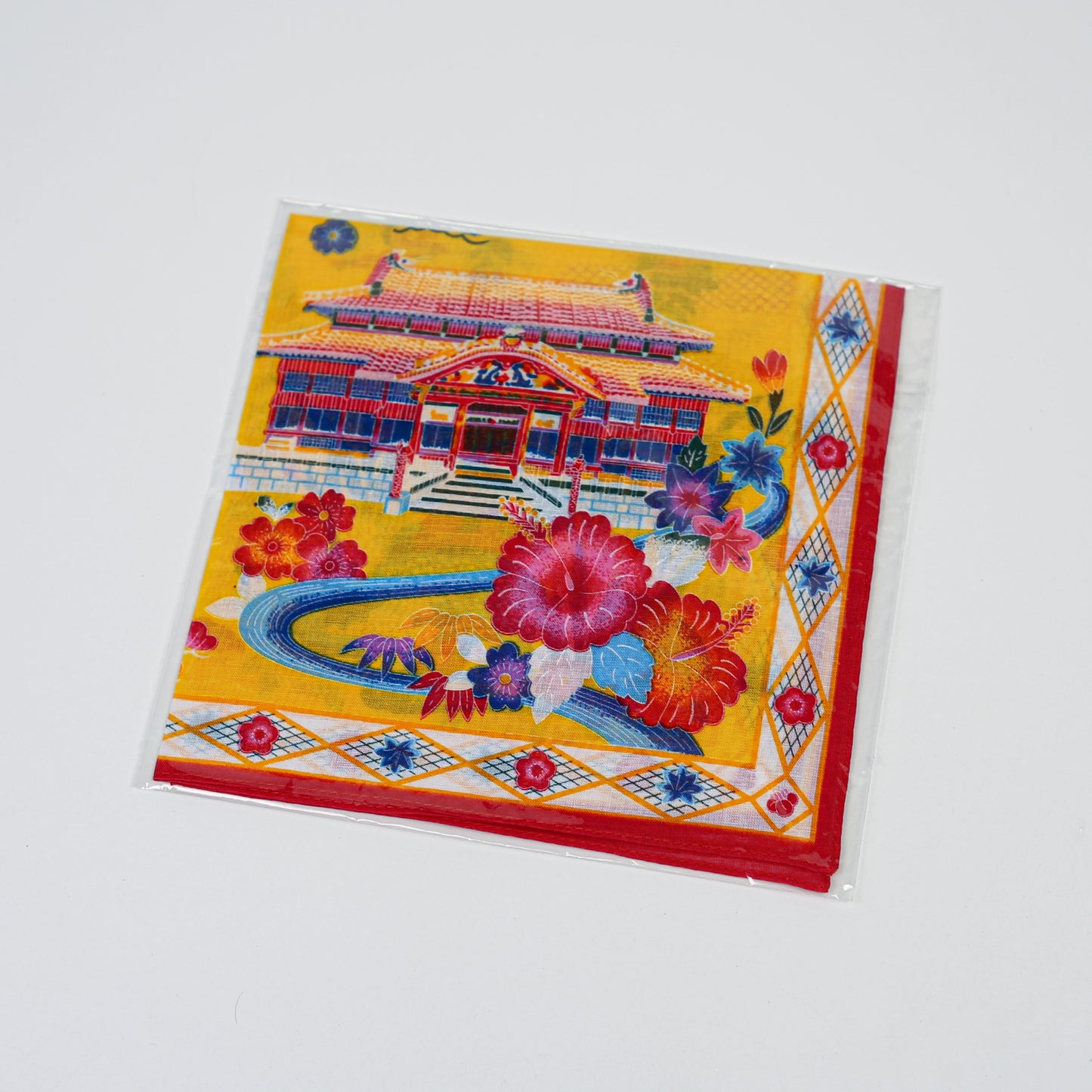 Okinawan Bingata Pattern Cotton Handkerchief