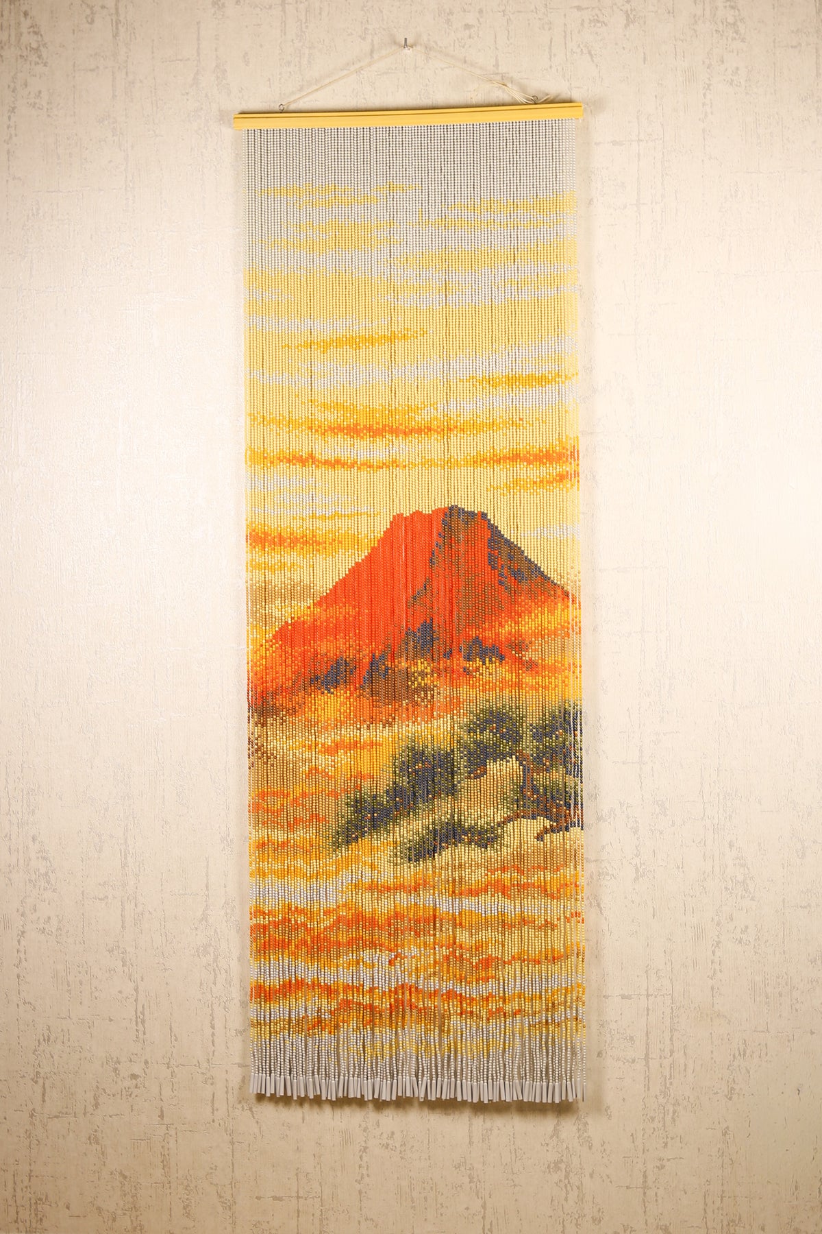 Vintage Beaded Door Curtain featuring Aka-Fuji